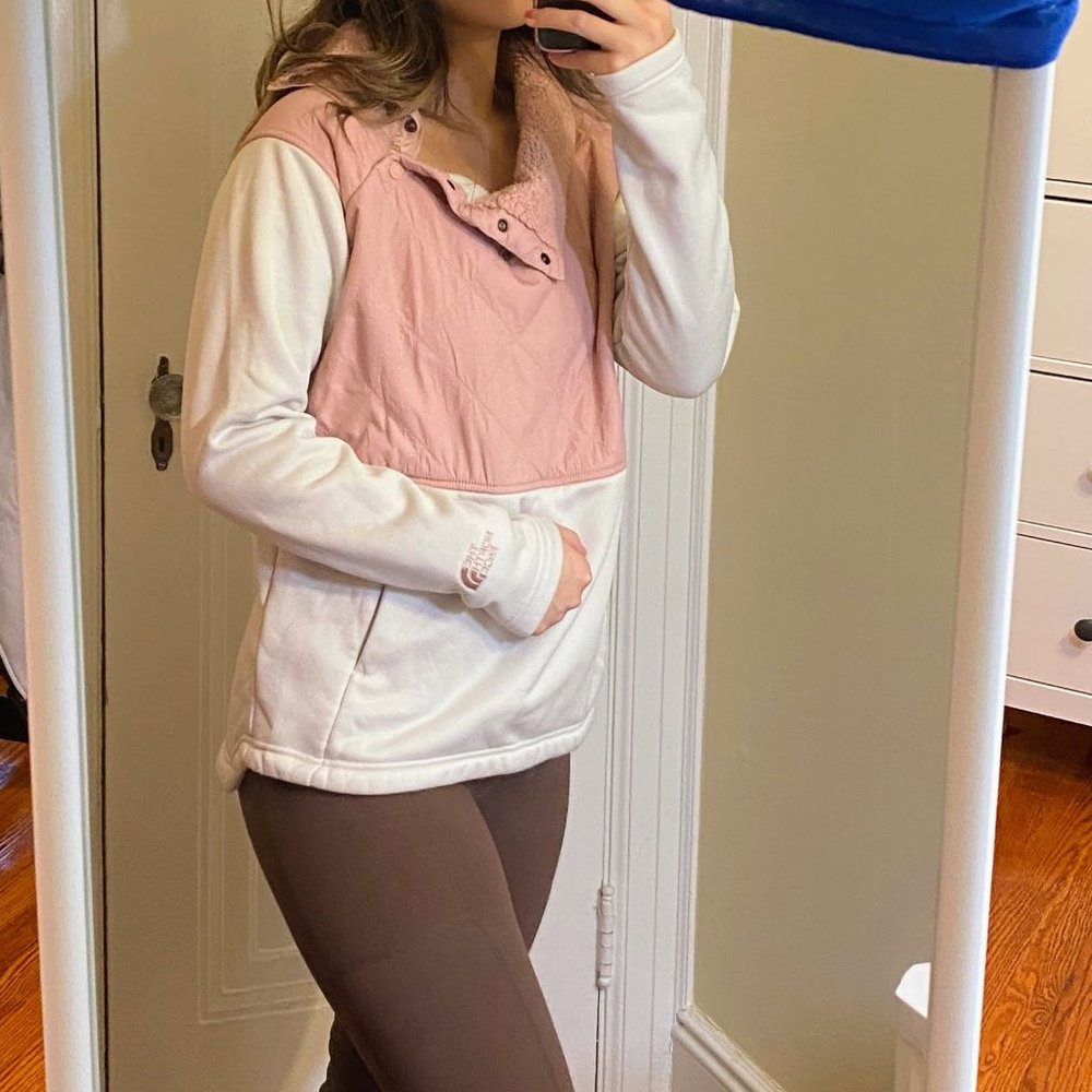 North Face Quilted Asymmetrical Snap Pullover